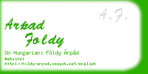 arpad foldy business card